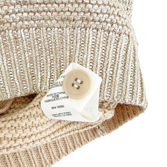 THE GREAT. The Varsity Cardigan Gold Shimmer 0|XS - Picture 8 of 11